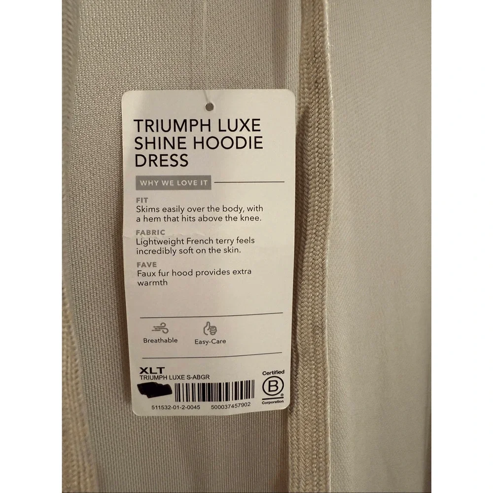 Athleta Triumph Shine Hoodie Dress Sweatshirt XL